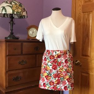 LOFT 💞 Floral Print fully lined skirt, cotton, hidden clasp, petite, summer